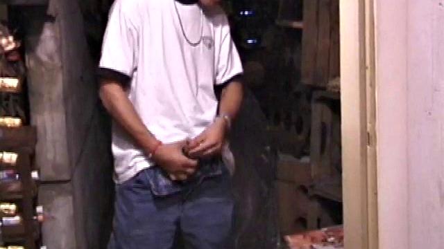 Straight skater boy Dakota is alone in a wine cellar, conveniently stocked with a few straight porn magazines. He unzips, pulls out his dick and has it stiff in no time.