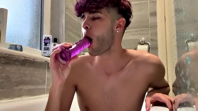 Malachi Cooper Takes a Dildo in His Wet Ass