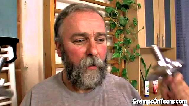 Cute teen fucks older at the gym