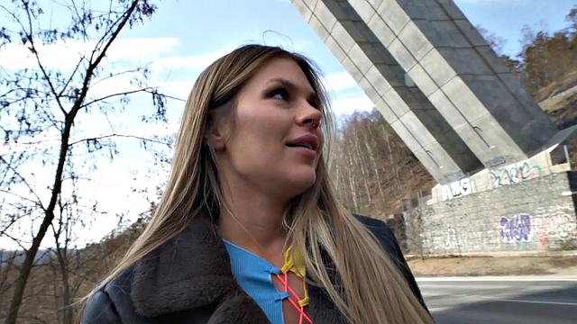 Public babe picked up and paid for fuck by sex agent