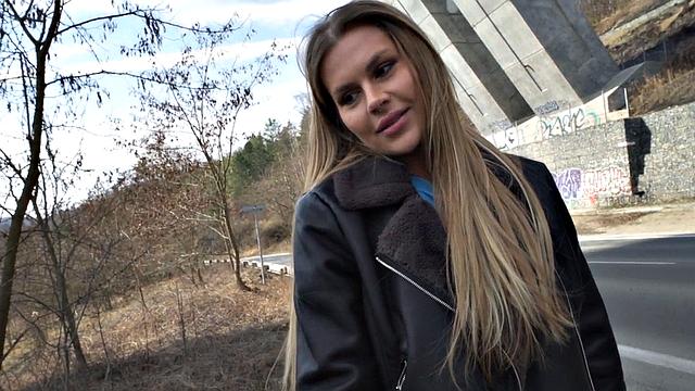 Public babe picked up and paid for fuck by sex agent