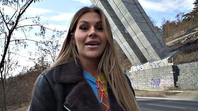 Public babe picked up and paid for fuck by sex agent