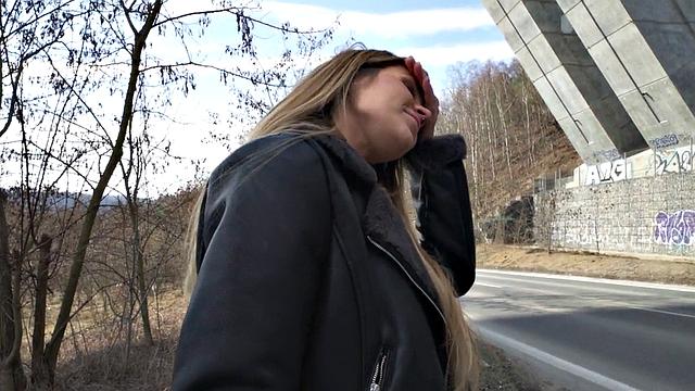 Public babe picked up and paid for fuck by sex agent