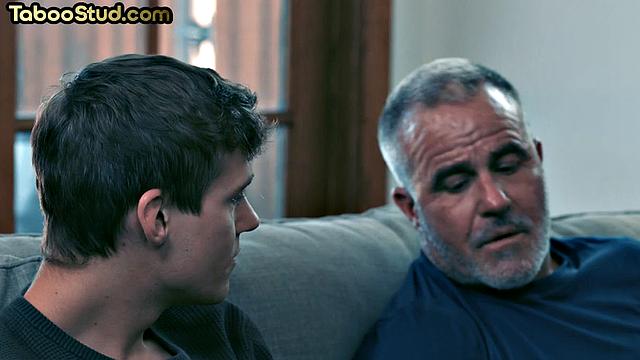 Horny DILF drilling two studs in 3way