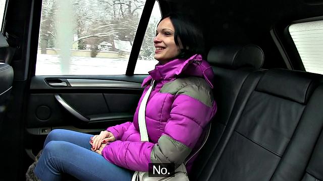 Brunette Hottie Unloads Driver's Spunk To Pay For Fare