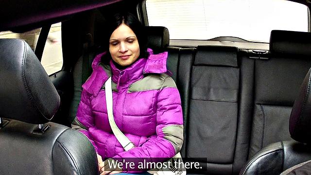 Brunette Hottie Unloads Driver's Spunk To Pay For Fare