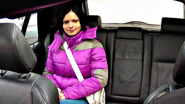 Brunette Hottie Unloads Driver's Spunk To Pay For Fare
