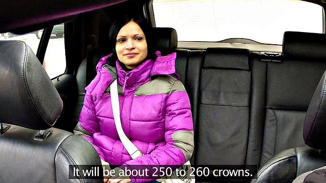 Brunette Hottie Unloads Driver's Spunk To Pay For Fare