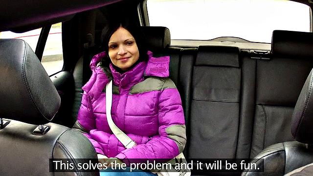 Brunette Hottie Unloads Driver's Spunk To Pay For Fare