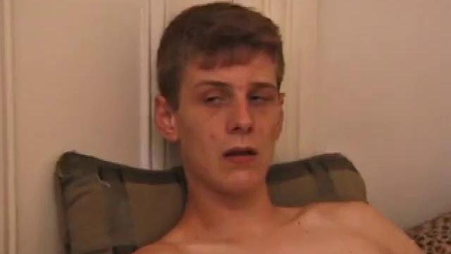 Straight guy Skylerr is horny and wants to beat off to a porn video. He works himself through his pants, and then pulls out his huge dick.