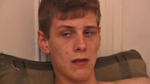 Straight guy Skylerr is horny and wants to beat off to a porn video. He works himself through his pants, and then pulls out his huge dick.