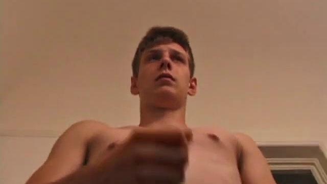 Straight guy Skylerr is horny and wants to beat off to a porn video. He works himself through his pants, and then pulls out his huge dick.