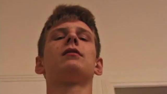 Straight guy Skylerr is horny and wants to beat off to a porn video. He works himself through his pants, and then pulls out his huge dick.