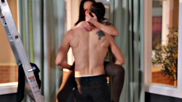 Bisex guy pounds GF before getting fucked while she watches