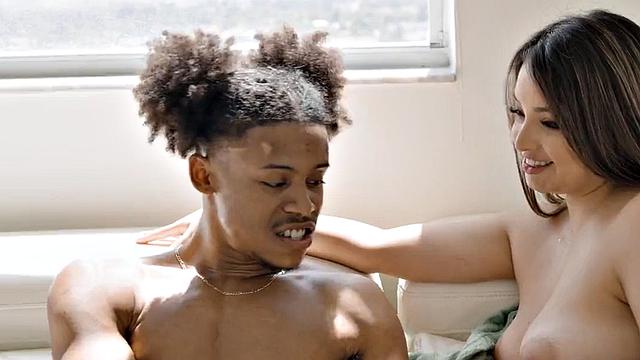 A tattooed Asian babe get her wet pussy drilled by a huge black cock