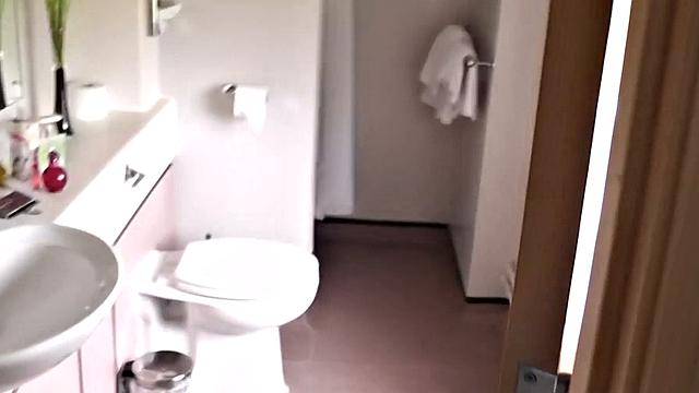 Naughty English MILF giggles while bouncing on huge dick