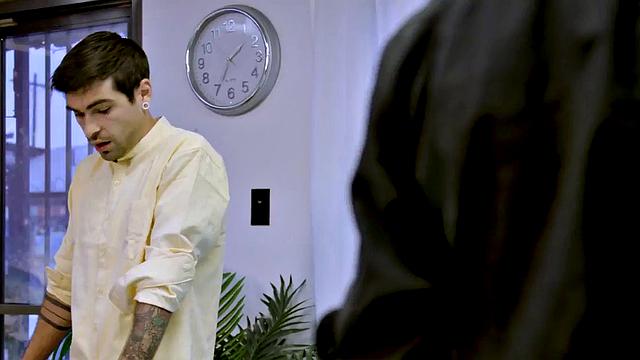 Busty cocksucking MILF in stockings rides hard cock