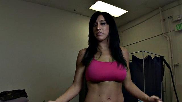 Ricki White tugging on hard cock