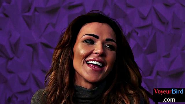 Stunning big-titted voyeur watches him masturbate