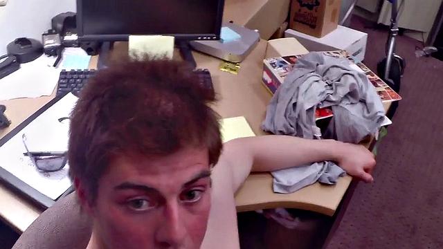 Fooled straight guy cocksucked by shop owner