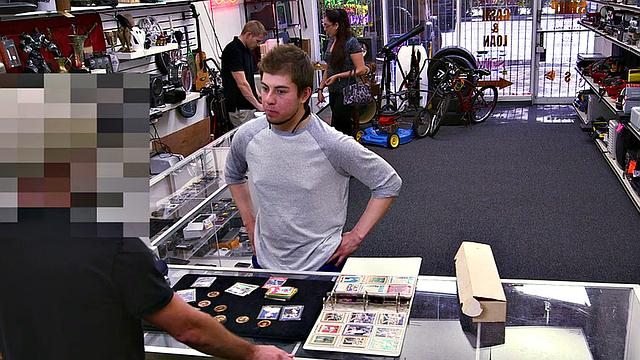 Fooled straight guy cocksucked by shop owner