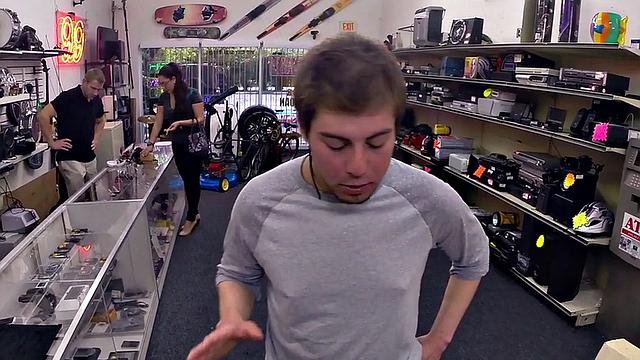 Fooled straight guy cocksucked by shop owner