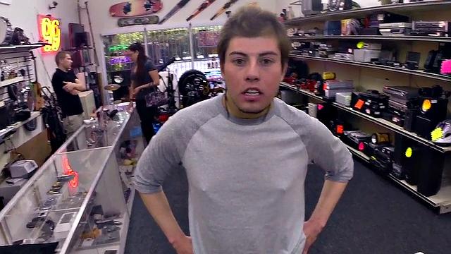 Fooled straight guy cocksucked by shop owner