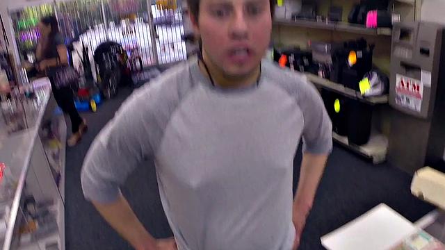 Fooled straight guy cocksucked by shop owner