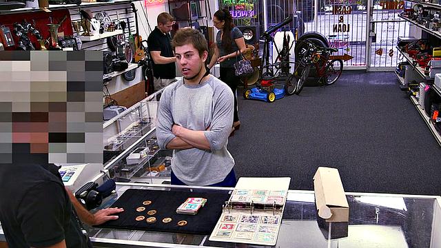 Fooled straight guy cocksucked by shop owner