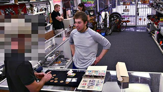 Fooled straight guy cocksucked by shop owner