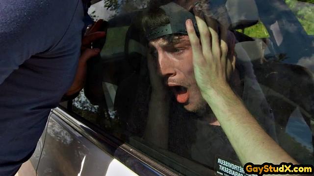 Inked muscle jock sucked by horny BF