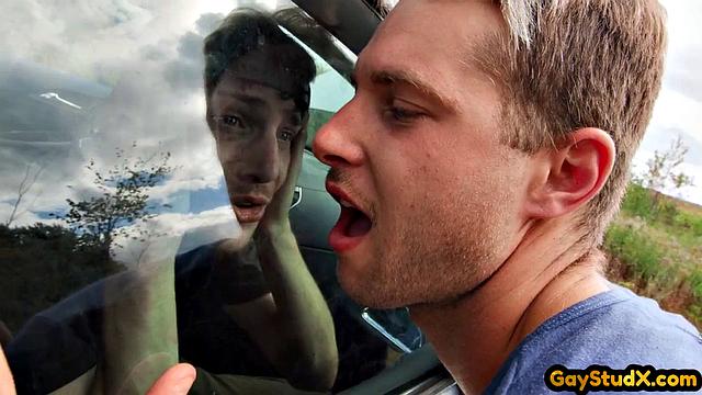 Inked muscle jock sucked by horny BF