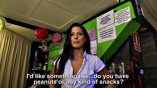 Spanish hottie seduces and fucks in a thong-clad POV fuckfest at the eatery