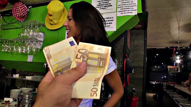 Spanish hottie seduces and fucks in a thong-clad POV fuckfest at the eatery