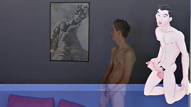 Jeff Brydon takes a hard pounding with another hung guy
