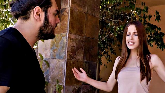 DADDY4K. Slim redhead seduces BFs daddy in order to forget about guy