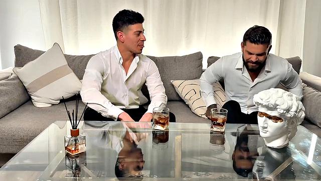 Miss Jackcompanion's son, the towheaded with giant melons, greets two rock hard hard-ons without grace in the best porn clip.