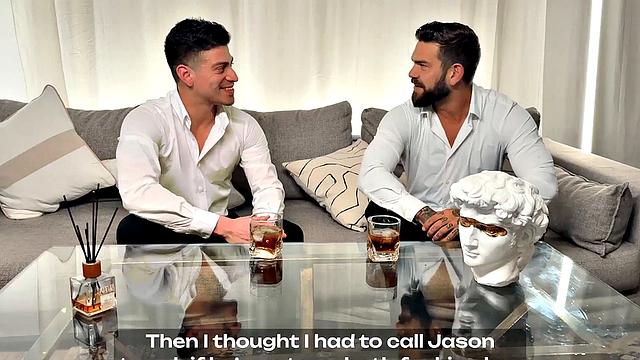 Miss Jackcompanion's son, the towheaded with giant melons, greets two rock hard hard-ons without grace in the best porn clip.