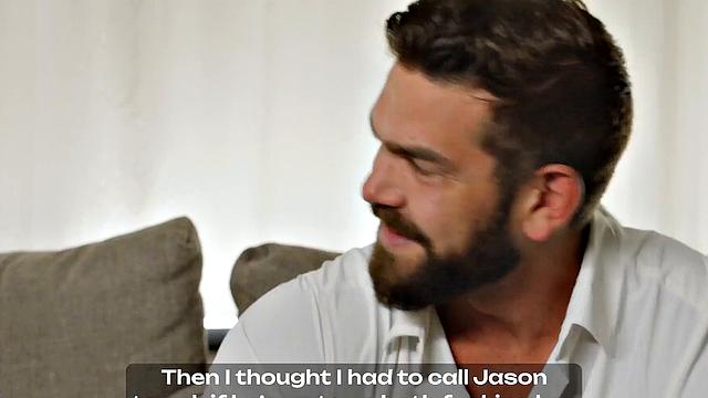 Miss Jackcompanion's son, the towheaded with giant melons, greets two rock hard hard-ons without grace in the best porn clip.