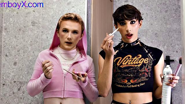 Femboi MUA sharing cock