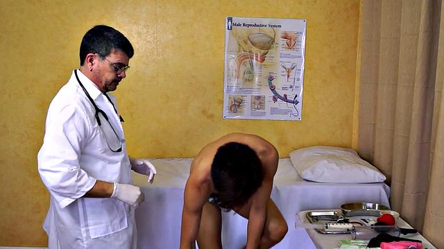 Assramming asian twink by the doctor