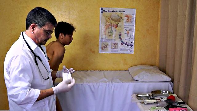 Assramming asian twink by the doctor