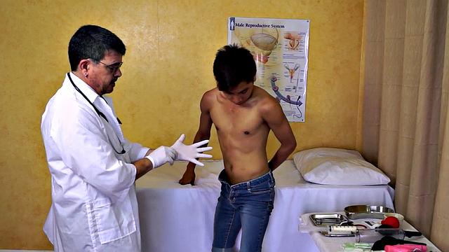 Assramming asian twink by the doctor