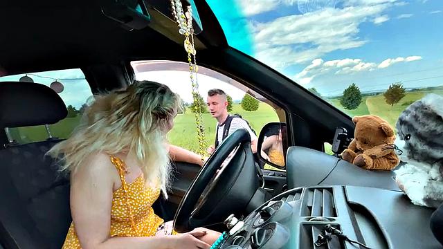 Seduced bitch fucked in car by perverted BWC fucker