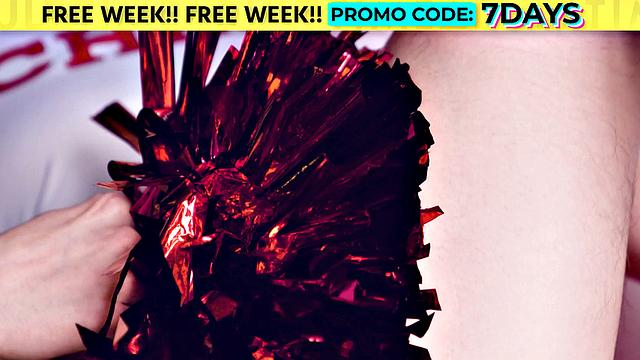 FEMBOYISH - Cheerleader Twink Cole Link Takes A HUGE ONE For The Team! With Hunk Braxton Cruz