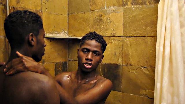 Real skinny African twink barebacked by cock at home