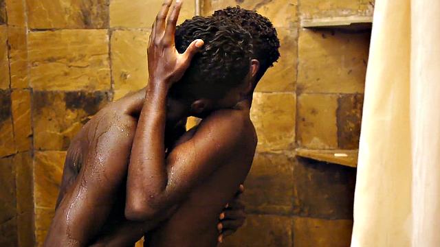 Real skinny African twink barebacked by cock at home