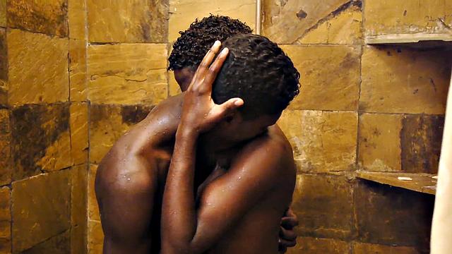 Real skinny African twink barebacked by cock at home