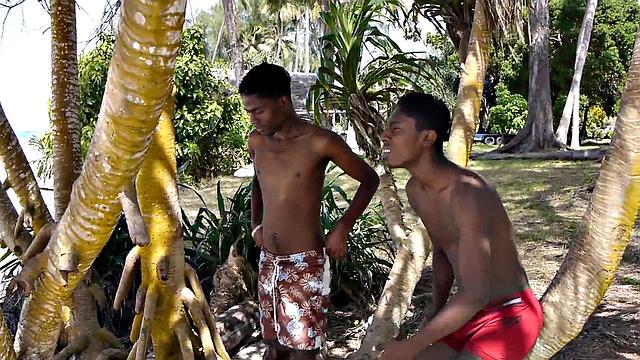 Real skinny African twink barebacked by cock at home