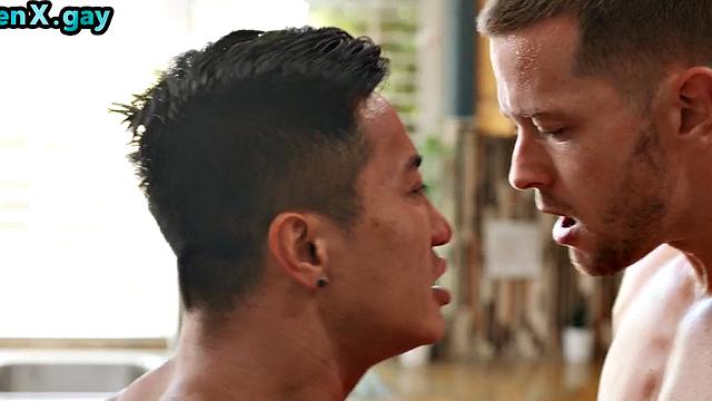 Barebacked gay fucked by thick cock in tight ass